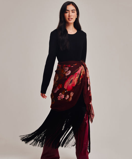 Painted Floral Wrap in color fired brick