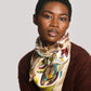 Park Stroll 35" Silk Square Scarf in color pebble