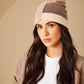 Patched Slouch Beanie in color Pebble