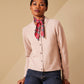 Plaid Ribbon Scarf in color cherry