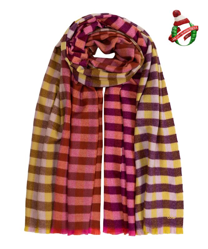 Quarter Check Wrap in color rose violet