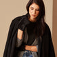 Plush Fur Fingerless Gloves in color Black