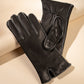 Whip Stitch Leather Glove in color Black/White still life