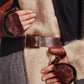Zip-top Mitten With Faux Fur Lining in color cinnamon bark