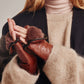 Zip-top Mitten With Faux Fur Lining in color cinnamon bark