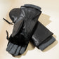 Zip-top Glove With Faux Fur Lining in color Black layered with Echo Touch Glove in grey