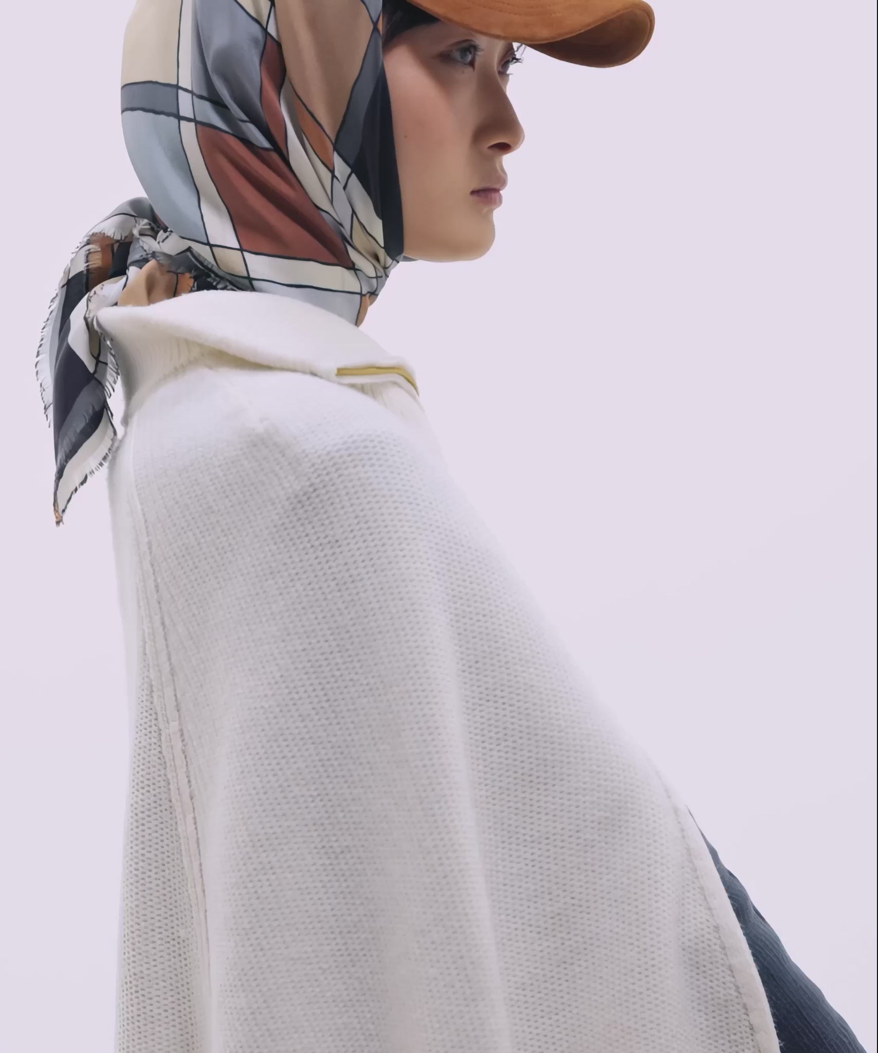 Windowpane 35" Silk Square Scarf in color silver