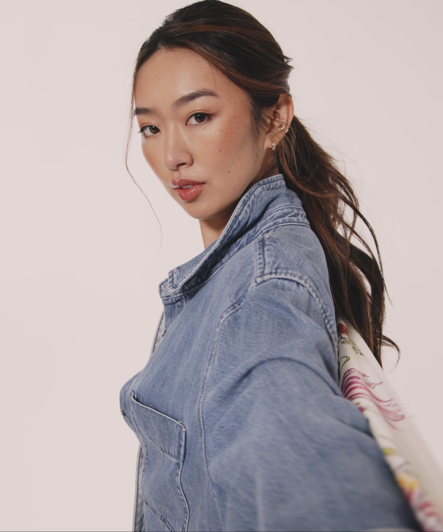 Sunkissed Vine Silk Oblong Scarf in color beach multi