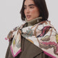 Park Visitors Oversized Square Scarf in color cream