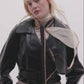 Colorblock Silk Bias Scarf in color black