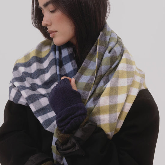 Quarter Check Wrap in color french blue