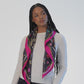 black bejeweled silk scarf