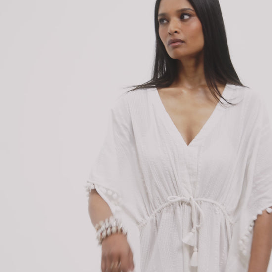 Lamai Butterfly Caftan in color cream