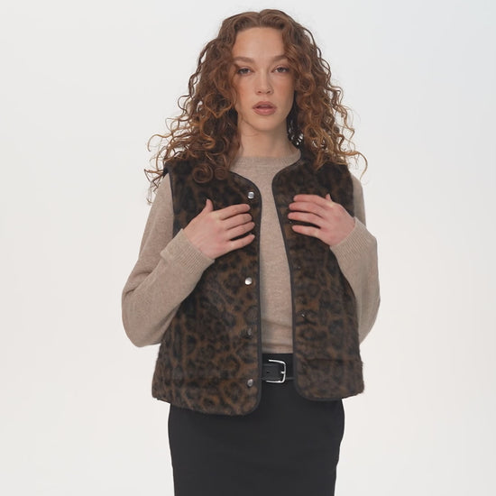 Animal Hillside Vest in Deep Olive