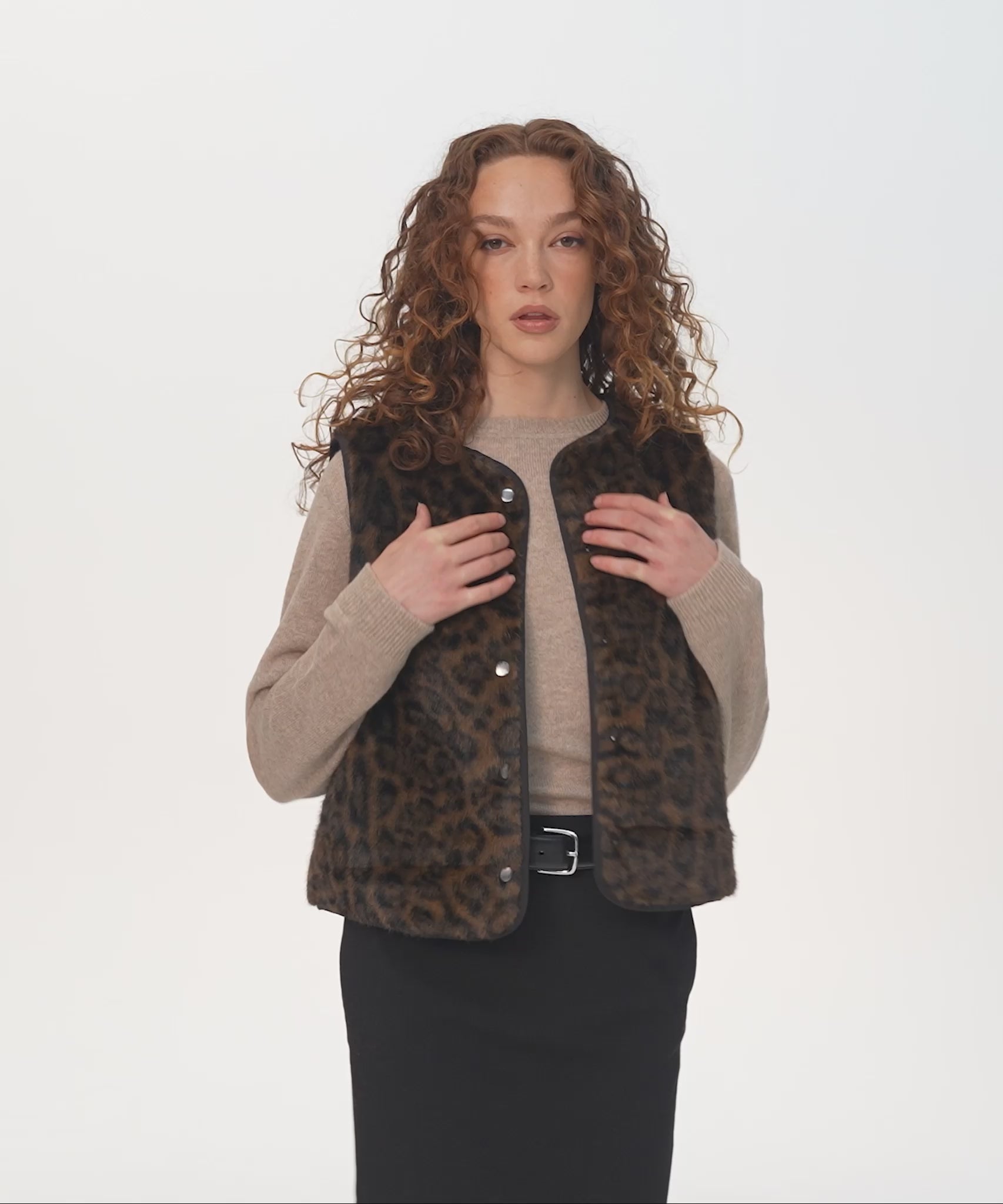 Animal Hillside Vest in Deep Olive