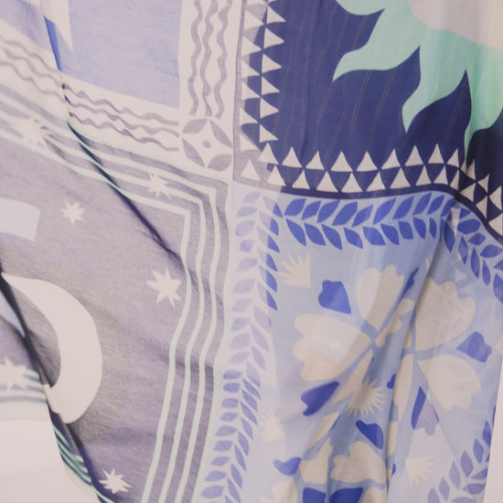 Summer Escape Oversized Square Scarf in color ultramarine