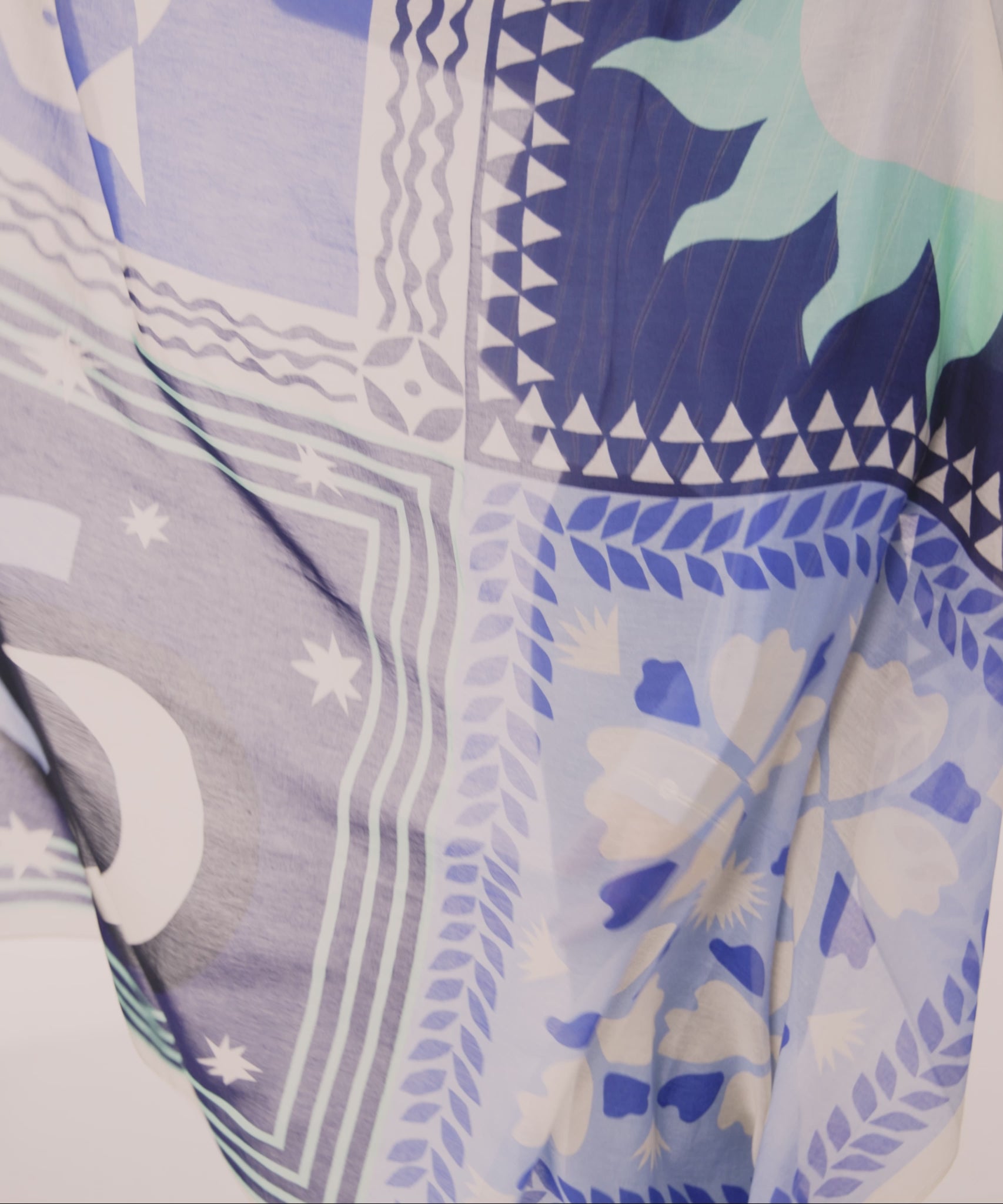 Summer Escape Oversized Square Scarf in color ultramarine