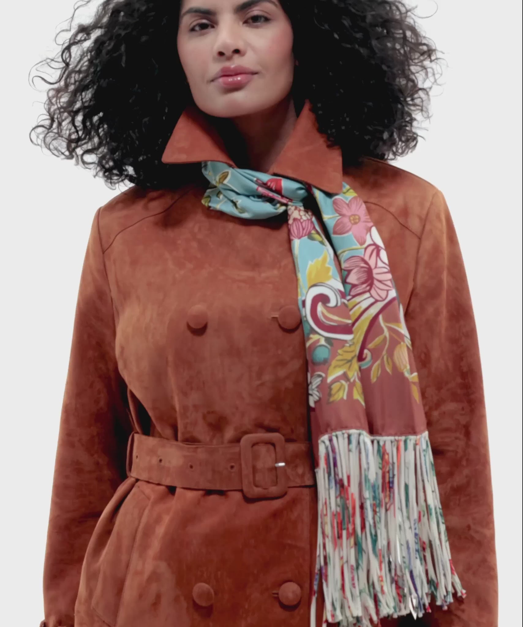 Park Stroll Silk Oblong Scarf in color chestnut