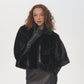 blair sheared mink faux fur jacket in denim black