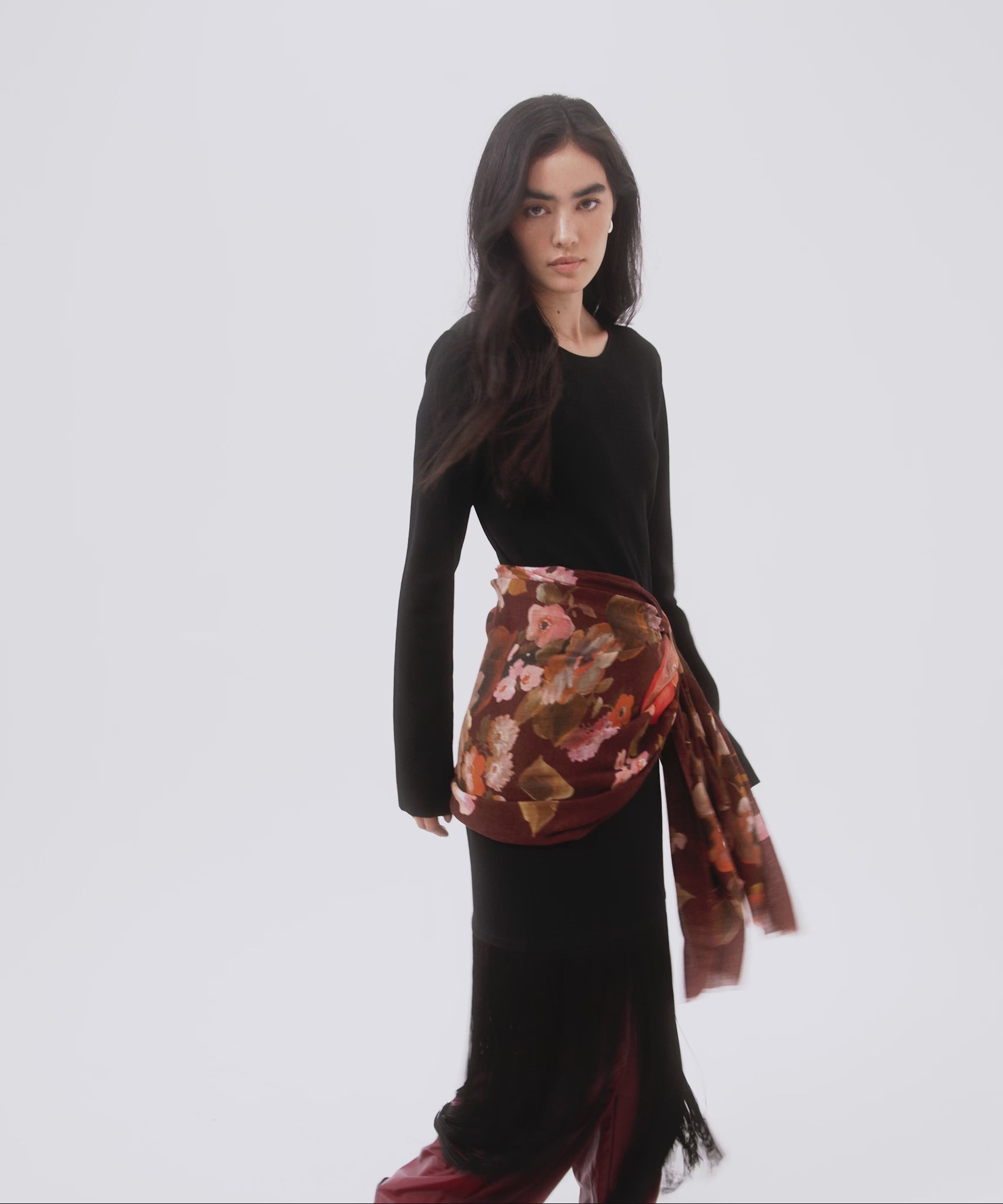 Painted Floral Wrap in color fired brick