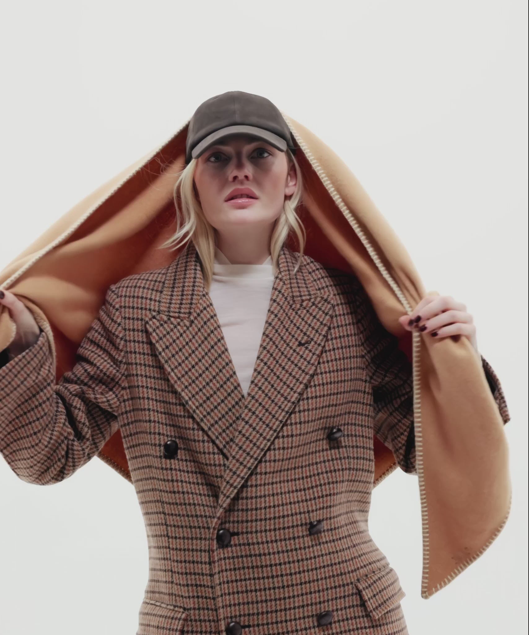 Oversized Triangle Wrap in color camel