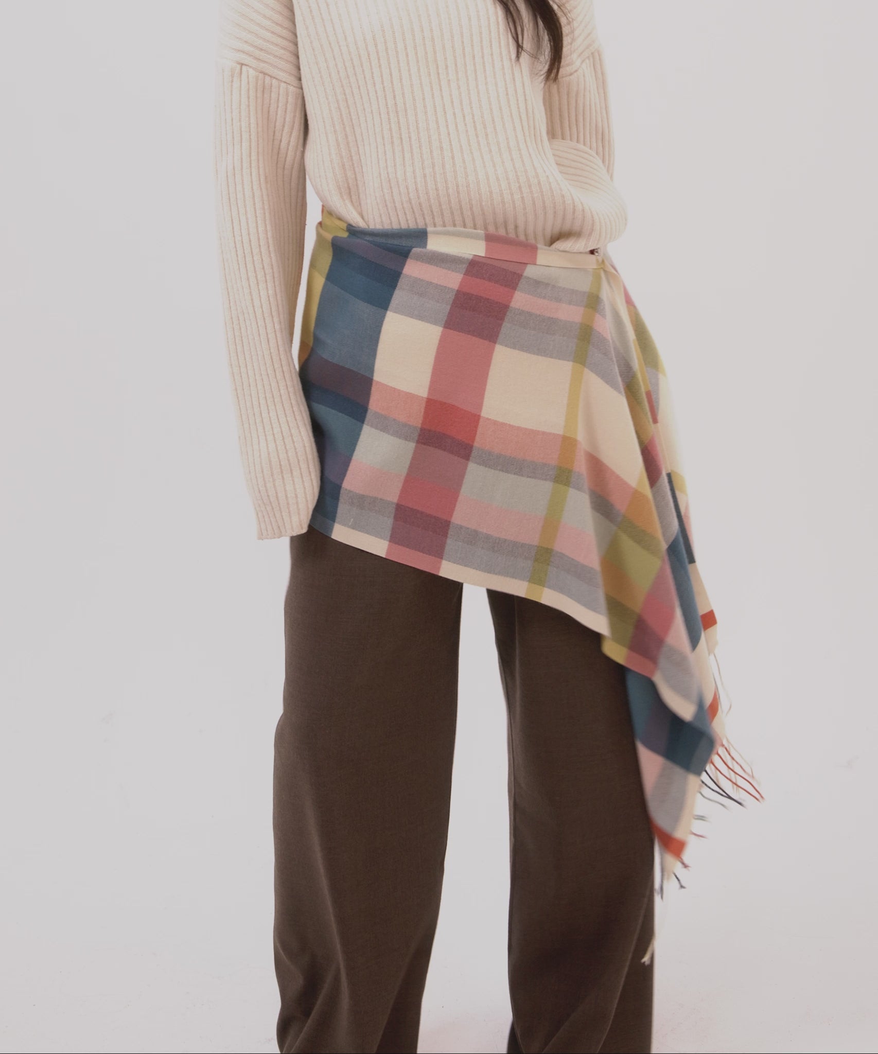 Central Park Plaid Scarf in color multi