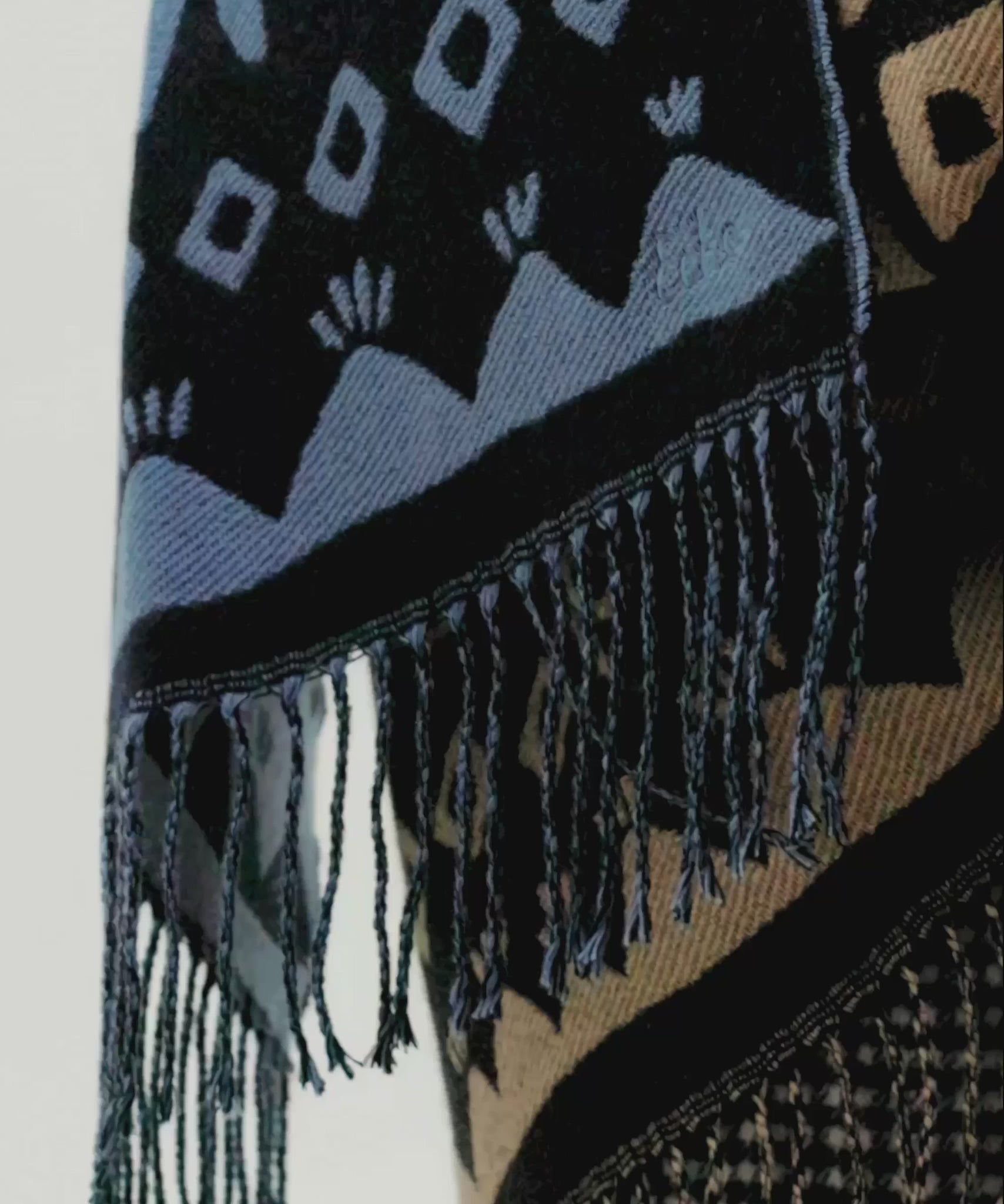 Park Paisley Jacquard Scarf in color black