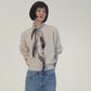 cream bejeweled silk scarf