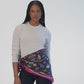 black bejeweled silk scarf