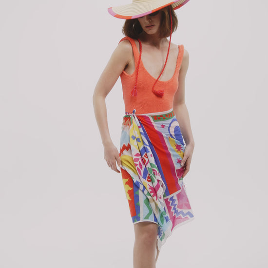 Solstice Collage Sarong in color multi