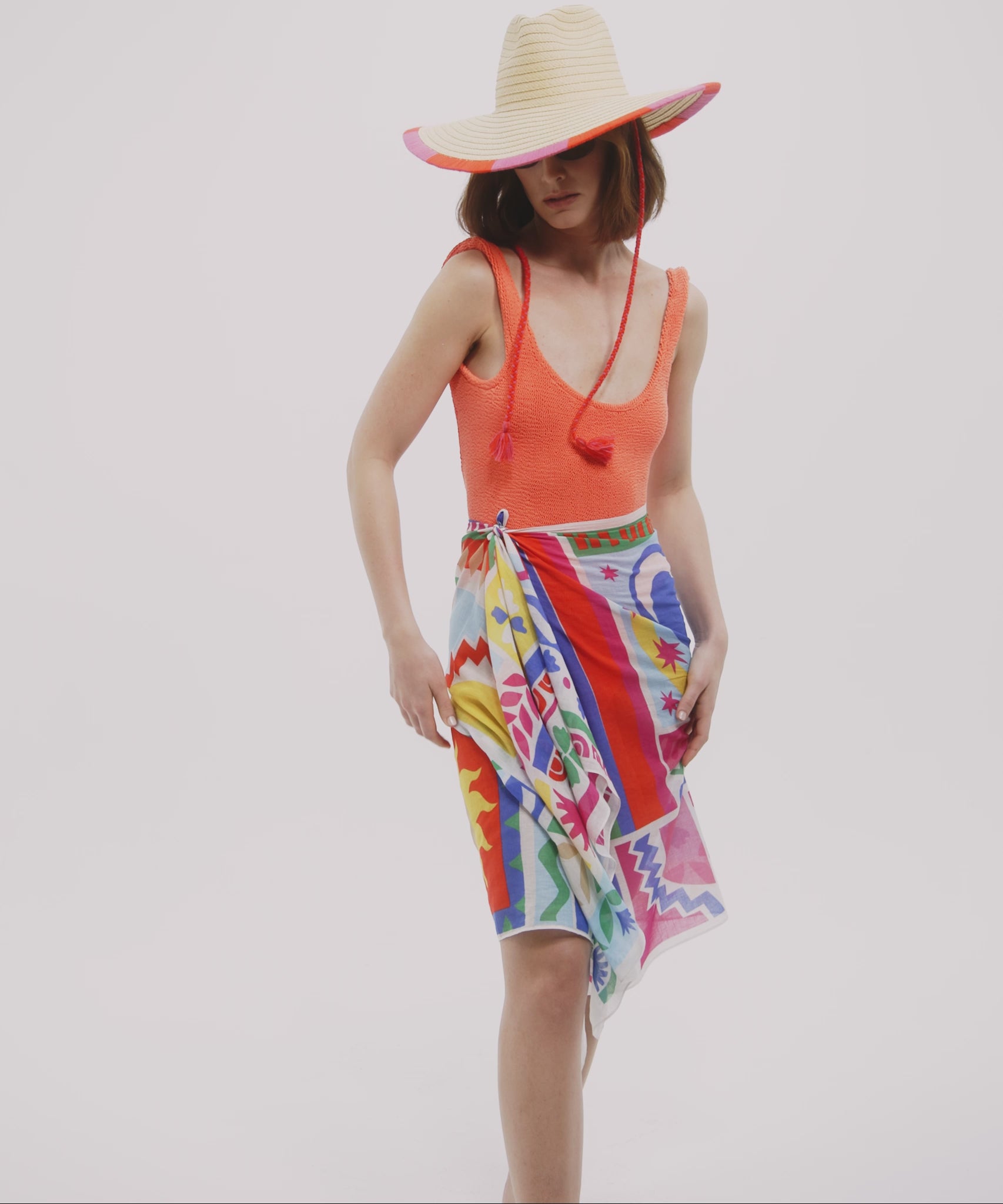 Solstice Collage Sarong in color multi