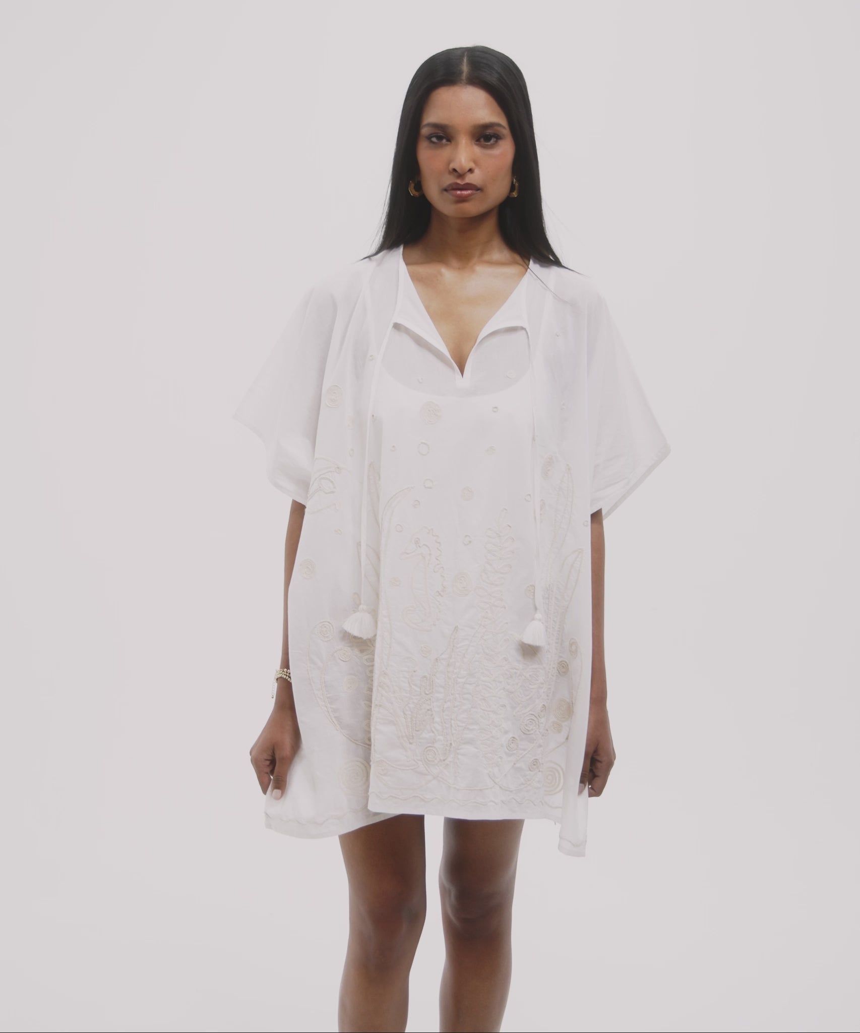 Neptune's Garden Caftan in color cream