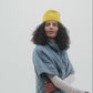 Quilted Poncho in color denim blue