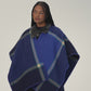 Plaid Ruana in Navy