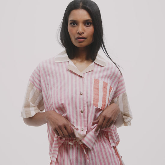 Cassis Camp Shirt in color beach pink