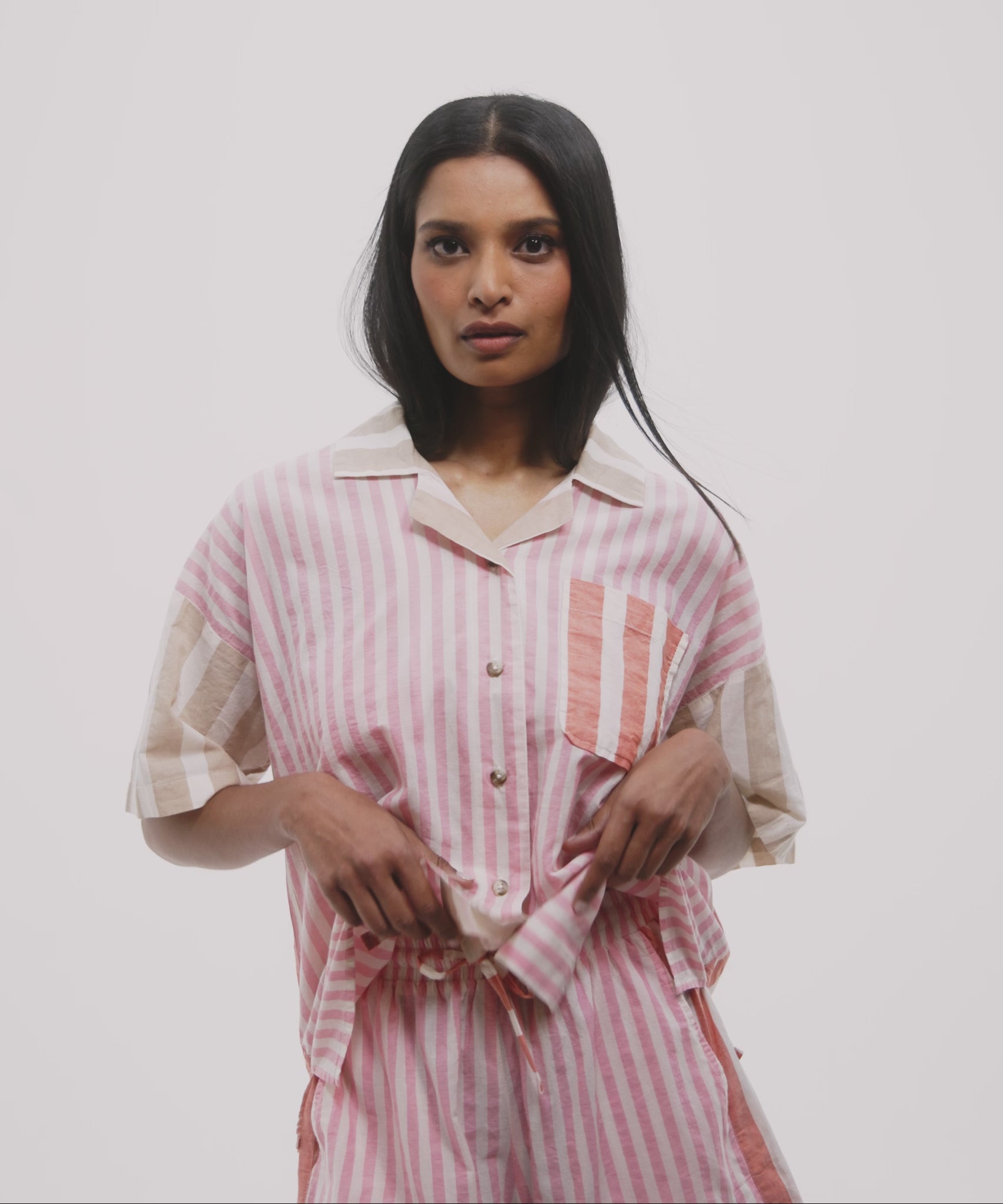 Cassis Camp Shirt in color beach pink