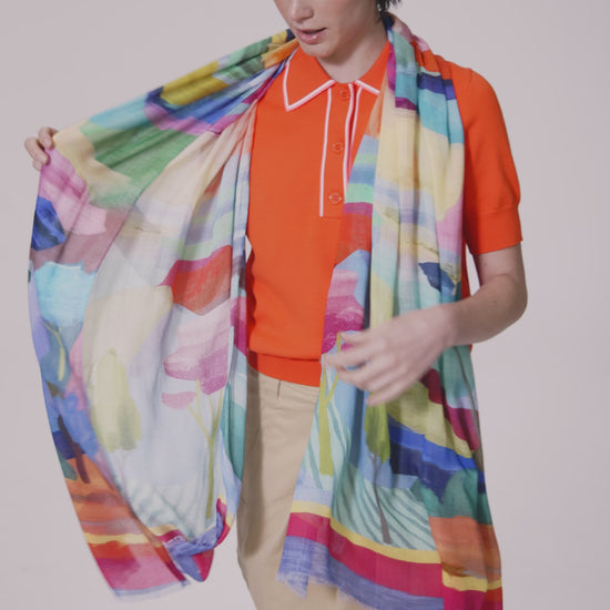 Painterly Landscape Wrap in color multi