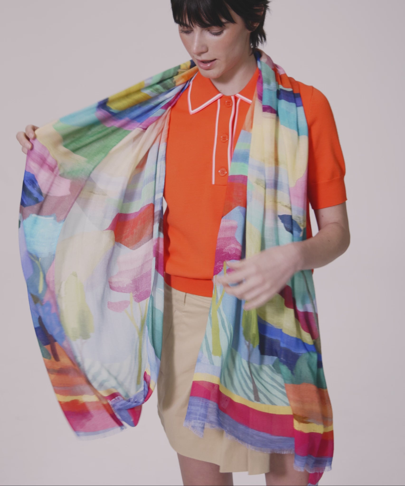 Painterly Landscape Wrap in color multi