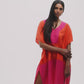 Colorblock Siesta Caftan in color red clay