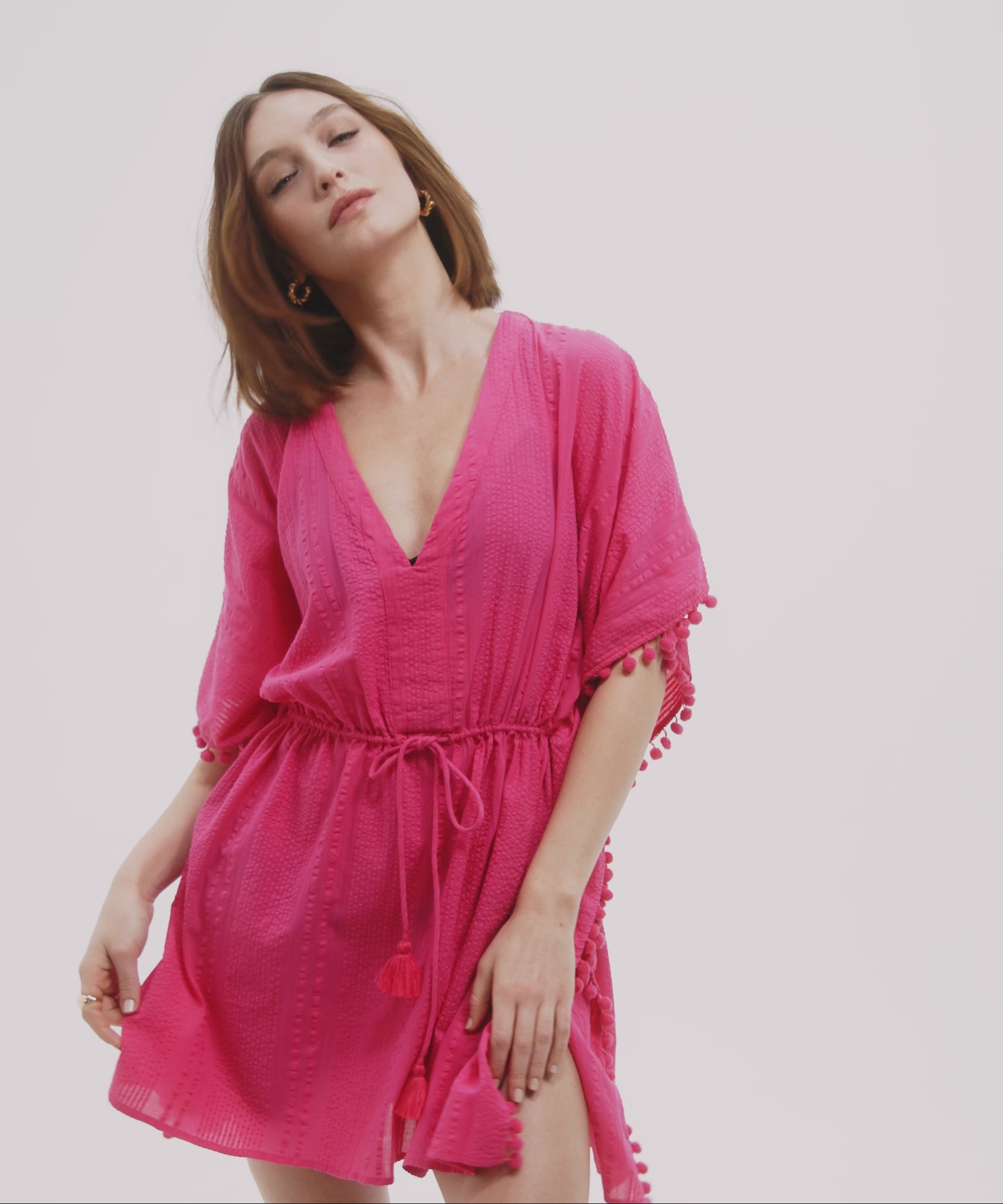 Lamai Butterfly Caftan in color pink