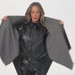 Double-faced ruana in black