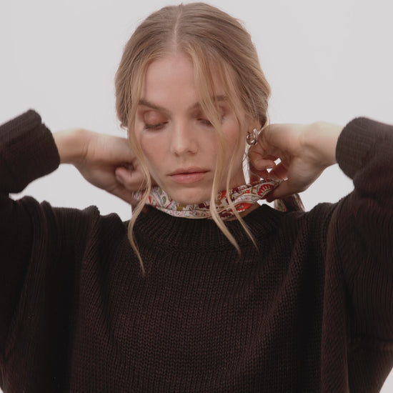 Paisley Tubular Fringe Scarf in color multi