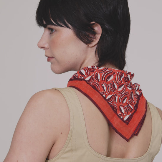 Shoal Of Fish Bandana in color fiesta orange