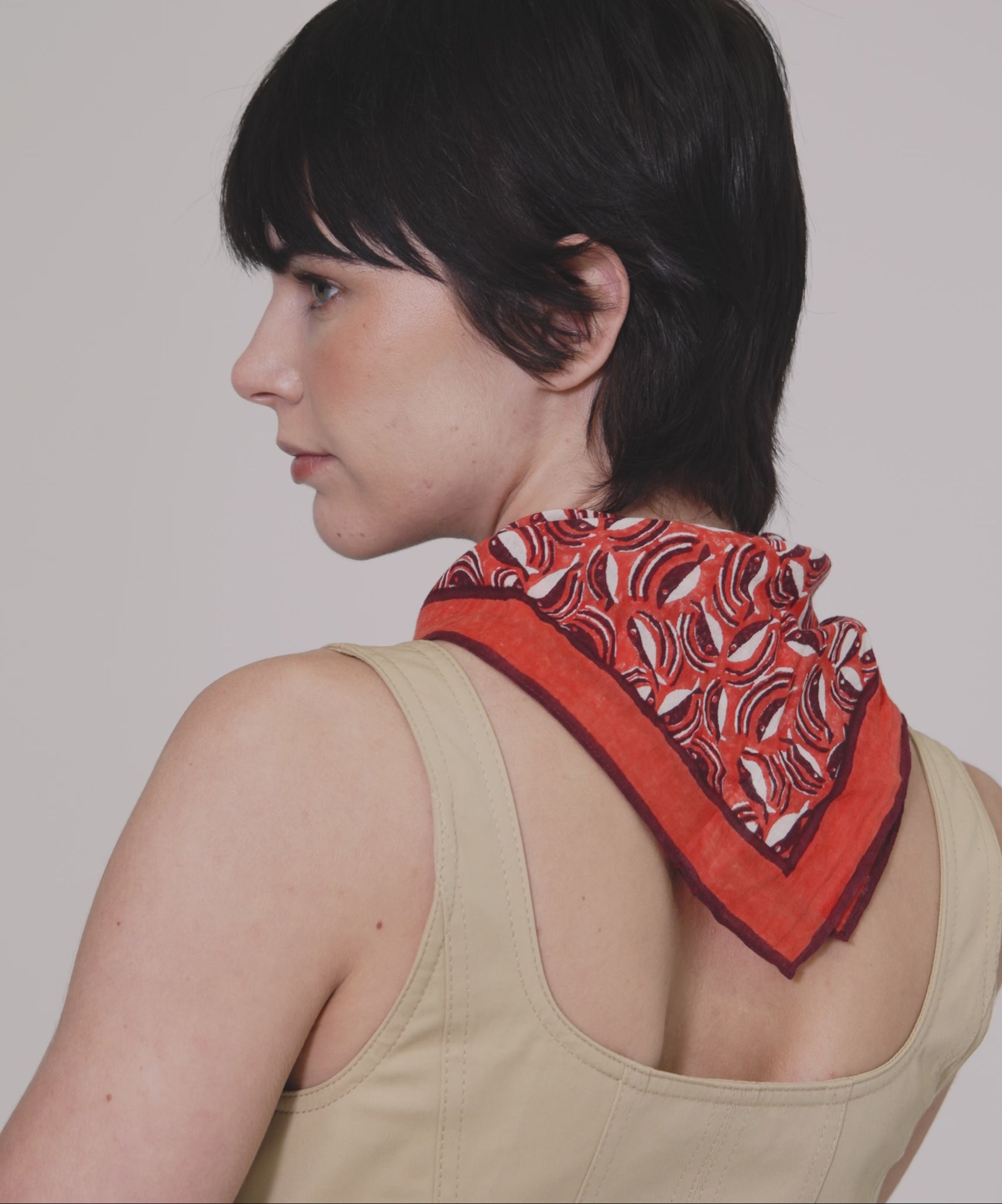 Shoal Of Fish Bandana in color fiesta orange