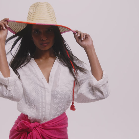 Summer Escape Floppy Hat in color red clay
