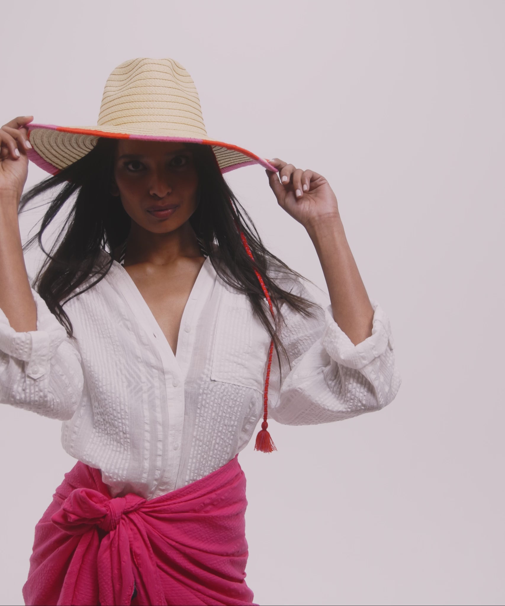 Summer Escape Floppy Hat in color red clay
