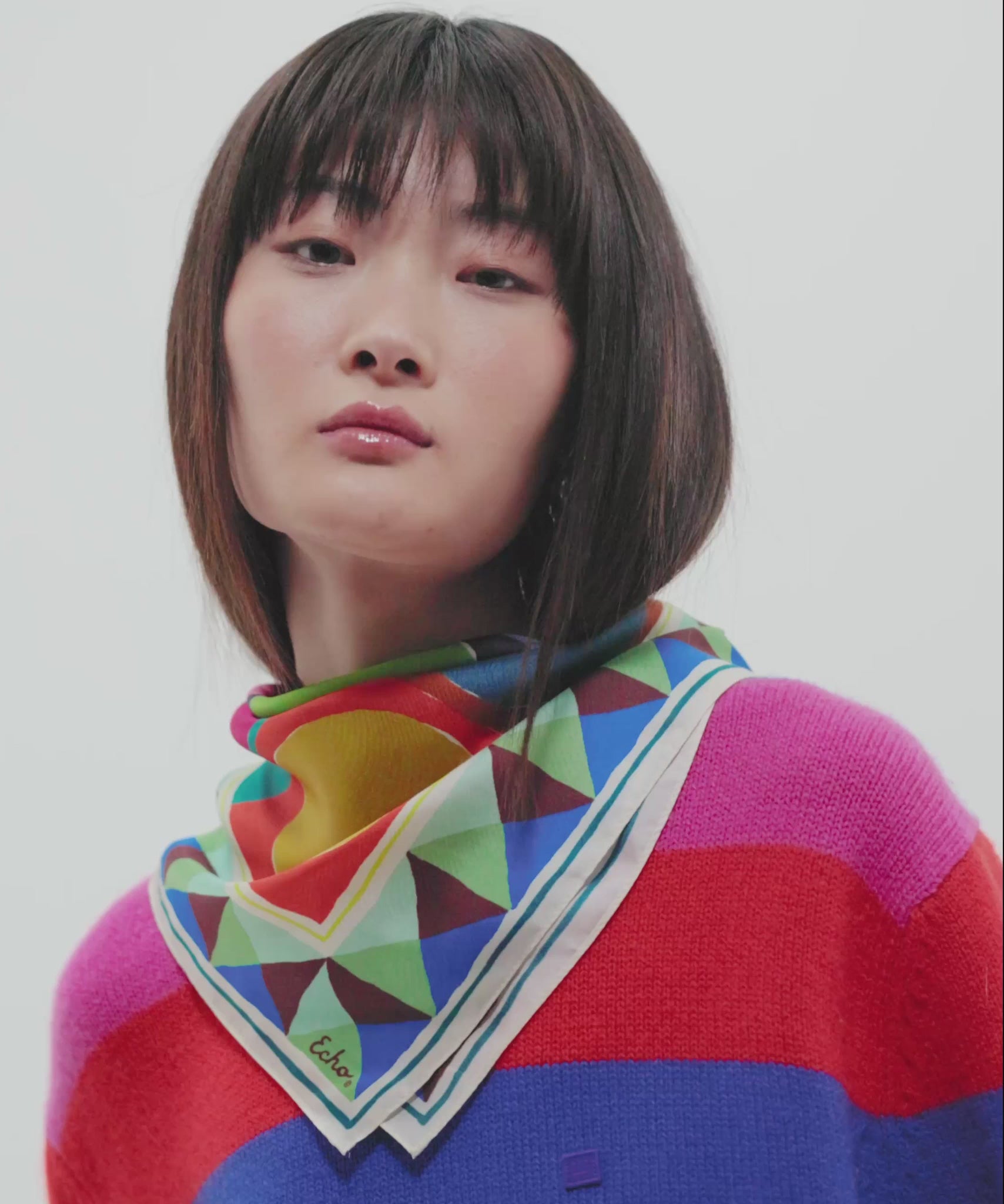 Painted Dots Silk Bandana in color multi