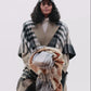Gramercy Plaid Ruana in color black