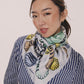 Sail Away 35" Silk Square Scarf in color chambray