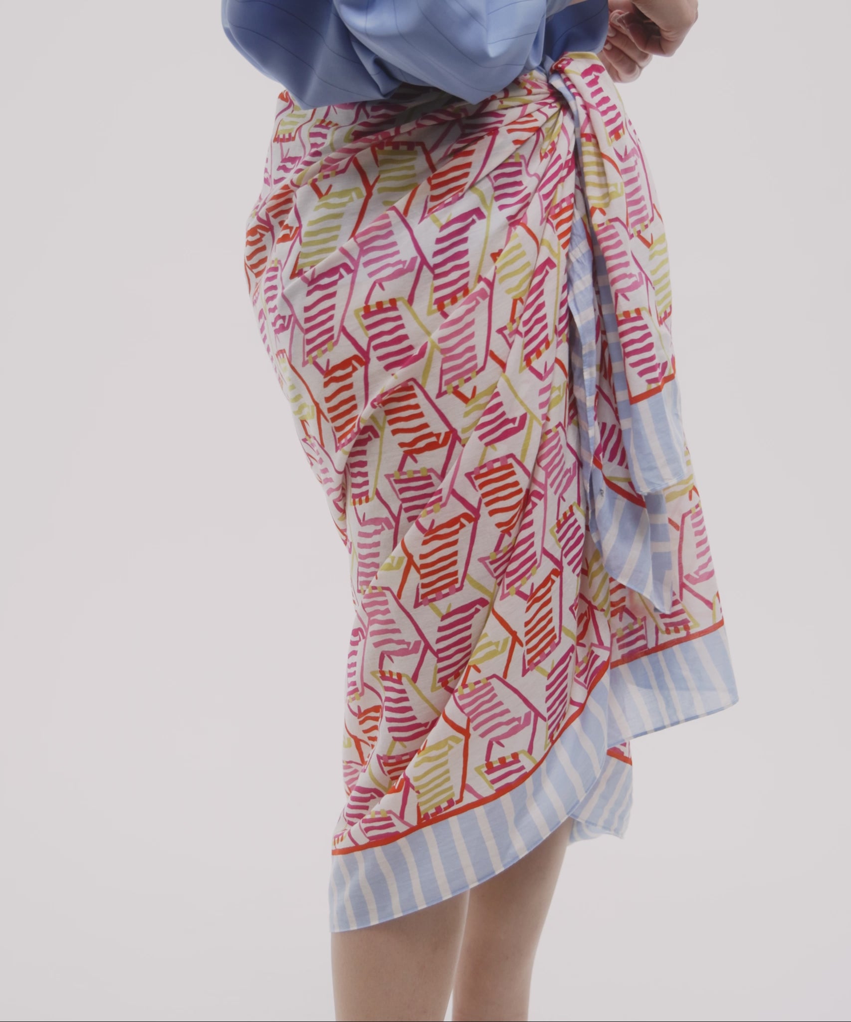 Beach Lounge Sarong in color hot coral